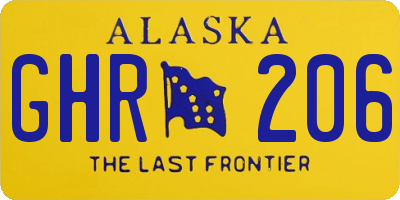 AK license plate GHR206