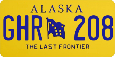 AK license plate GHR208