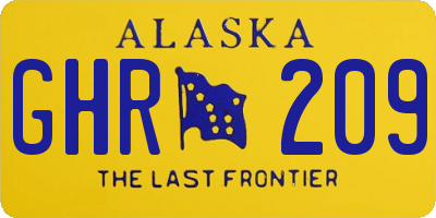 AK license plate GHR209