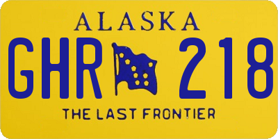 AK license plate GHR218
