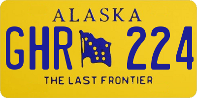 AK license plate GHR224