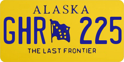 AK license plate GHR225
