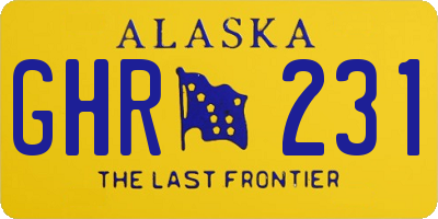 AK license plate GHR231