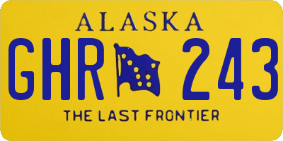 AK license plate GHR243