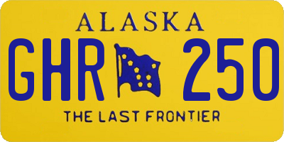 AK license plate GHR250