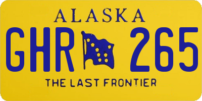 AK license plate GHR265