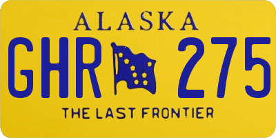 AK license plate GHR275