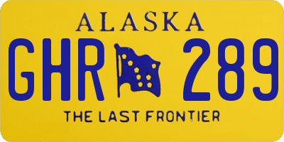 AK license plate GHR289