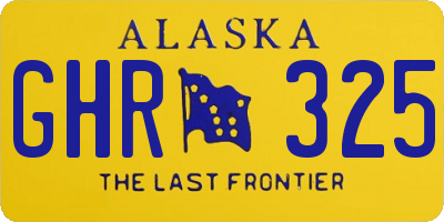AK license plate GHR325