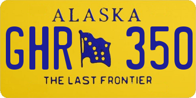 AK license plate GHR350
