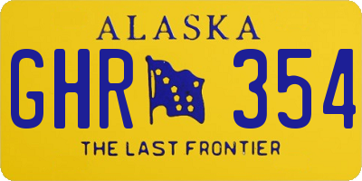 AK license plate GHR354