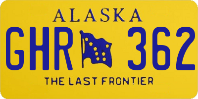 AK license plate GHR362