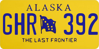 AK license plate GHR392