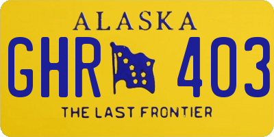 AK license plate GHR403