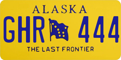 AK license plate GHR444