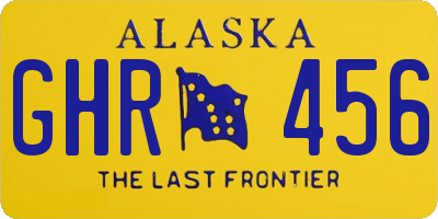 AK license plate GHR456