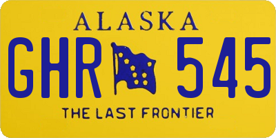 AK license plate GHR545