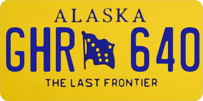 AK license plate GHR640