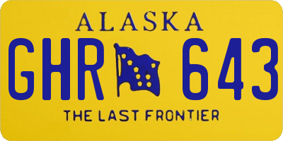 AK license plate GHR643