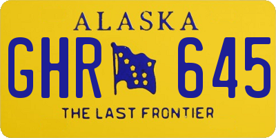 AK license plate GHR645