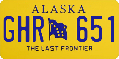 AK license plate GHR651