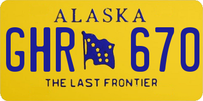 AK license plate GHR670