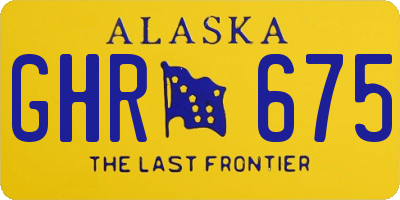 AK license plate GHR675