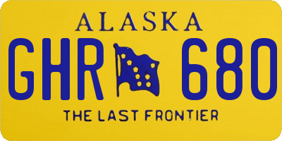 AK license plate GHR680
