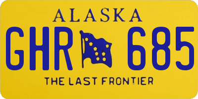 AK license plate GHR685