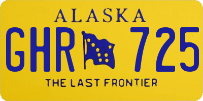AK license plate GHR725