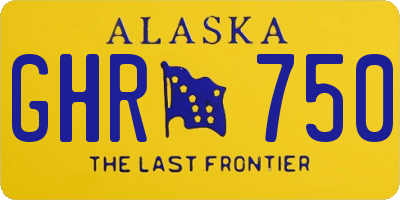 AK license plate GHR750