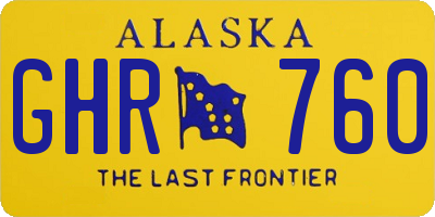 AK license plate GHR760