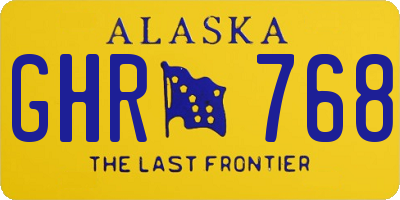 AK license plate GHR768