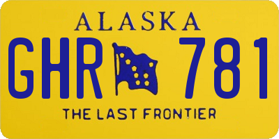 AK license plate GHR781