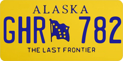AK license plate GHR782