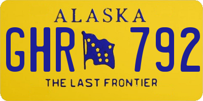 AK license plate GHR792