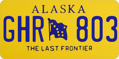 AK license plate GHR803