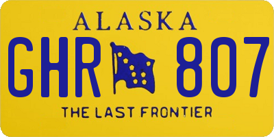 AK license plate GHR807