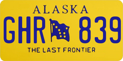 AK license plate GHR839