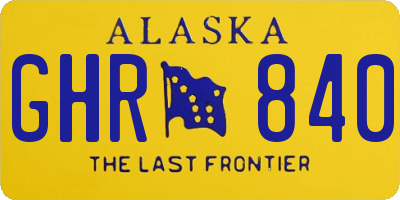 AK license plate GHR840