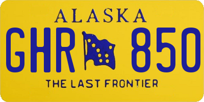 AK license plate GHR850