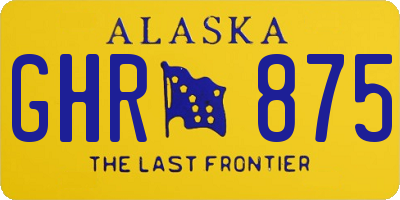 AK license plate GHR875