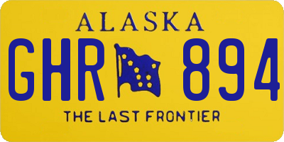 AK license plate GHR894