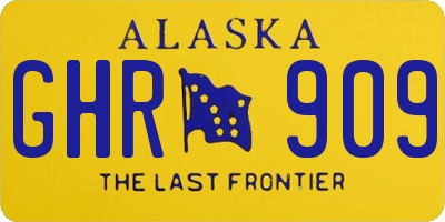 AK license plate GHR909