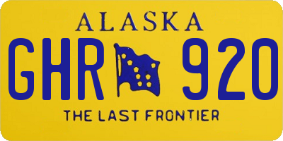AK license plate GHR920