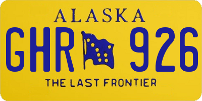 AK license plate GHR926