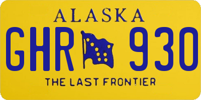 AK license plate GHR930