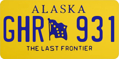 AK license plate GHR931