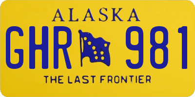AK license plate GHR981
