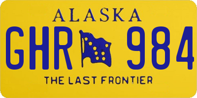 AK license plate GHR984